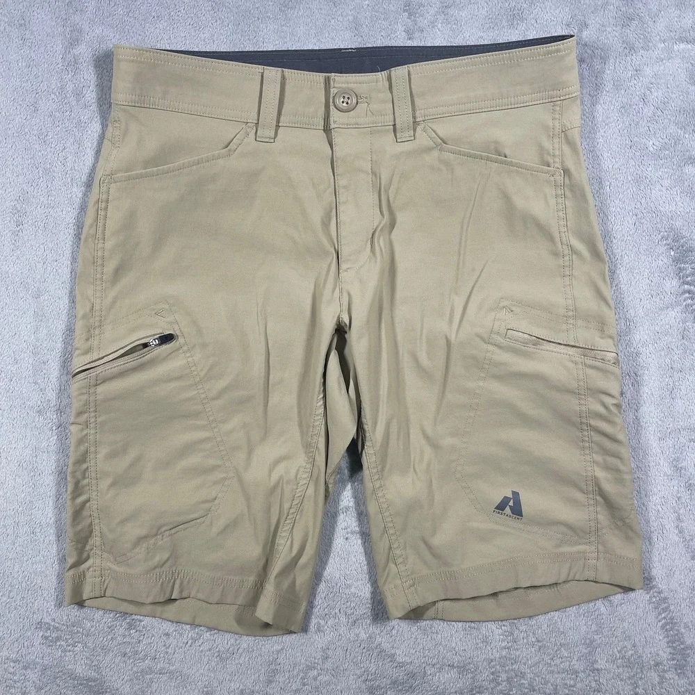 Eddie Bauer First Ascent Shorts Mens 32 Tan Guide Hiking Technical Stretch